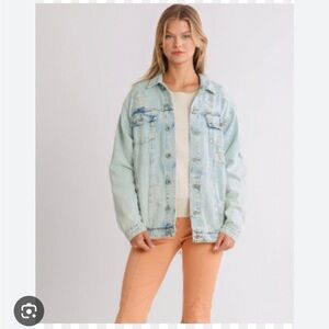 Umgee Acid Washed Distressed Jean Jacket